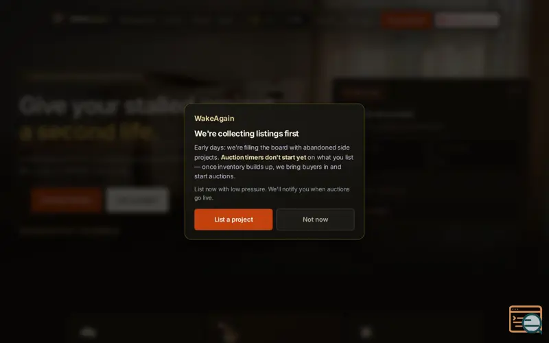 Screenshot of WakeAgain