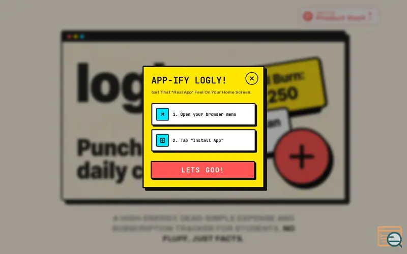 Screenshot of logly