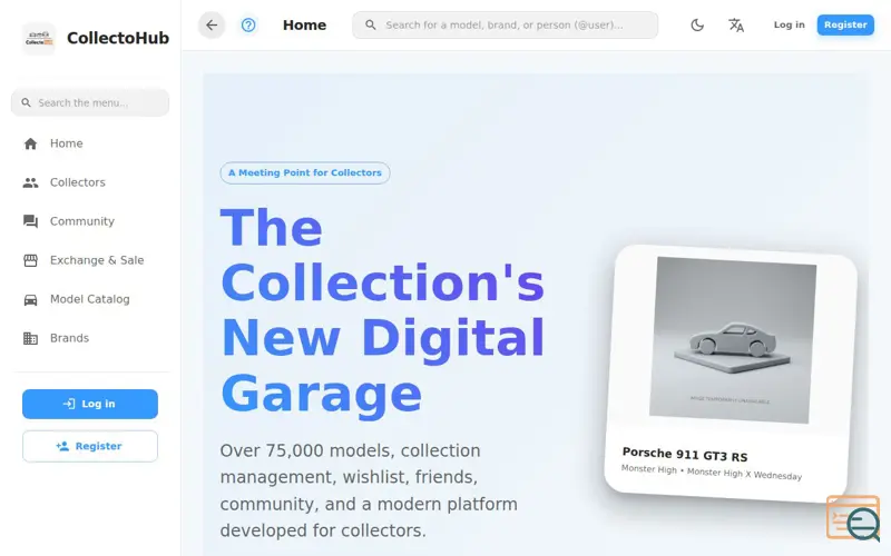 Screenshot of CollectoHub