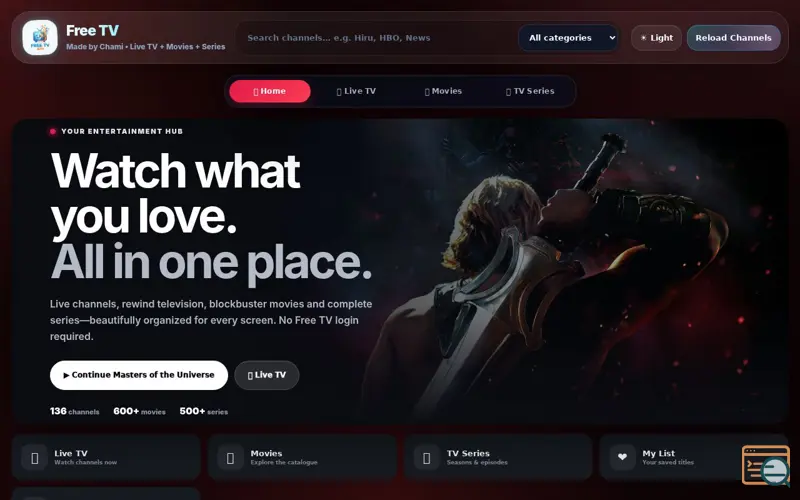 Screenshot of Free TV