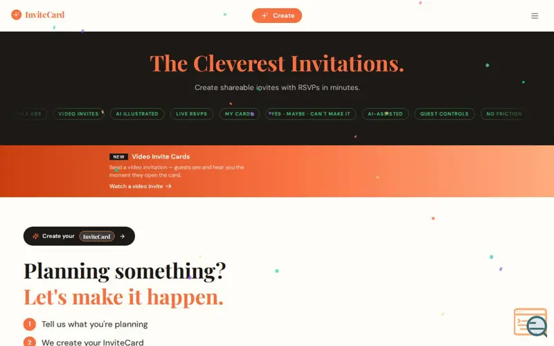 Screenshot of Invitation Cards in under 3 minutes