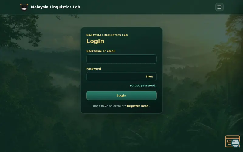 Screenshot of Malaysia Linguistics Lab
