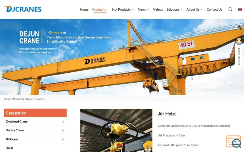 Screenshot of Air Hoist