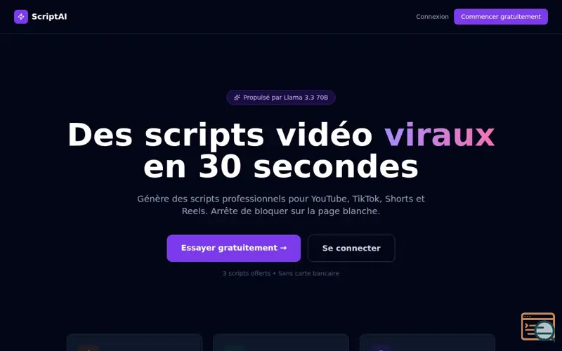 Screenshot of ScriptAI