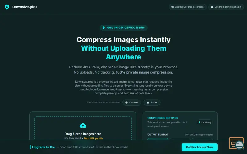 Screenshot of Downsize.Pics