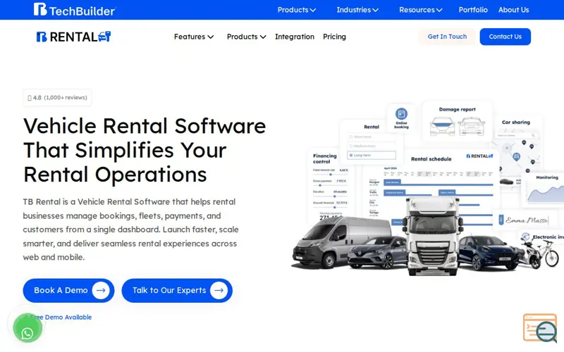 Screenshot of TB Rental - Vehicle Rental Software