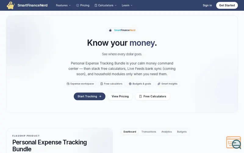 Screenshot of SmartFinanceNerd
