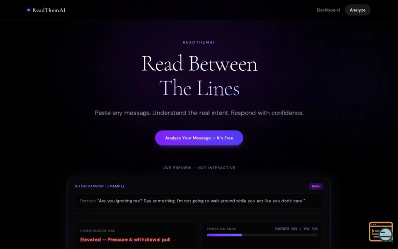 Screenshot of ReadThemAI