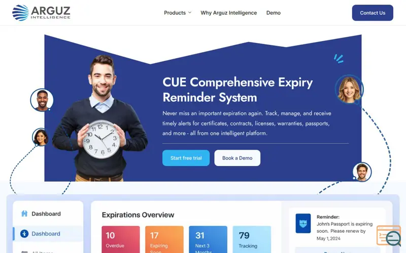 Screenshot of CUE-Comprehensive Expiry Reminder System