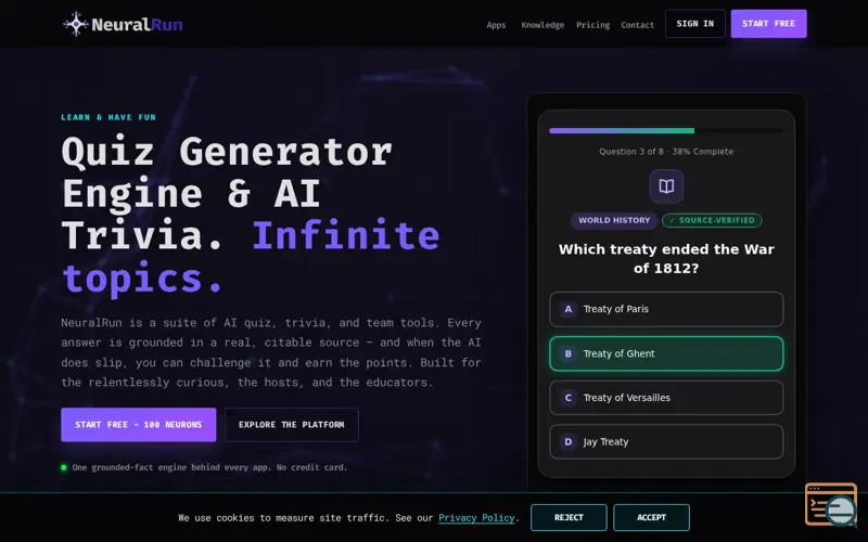 Screenshot of NeuralRun