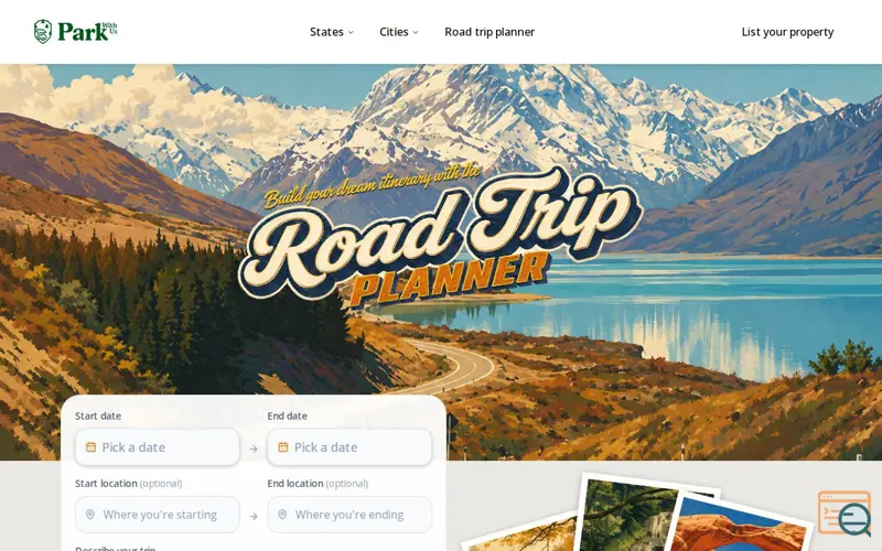 Screenshot of Park With Us - Road Trip Planner