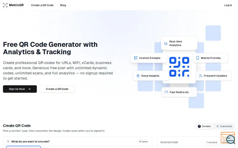 Screenshot of MetricQR
