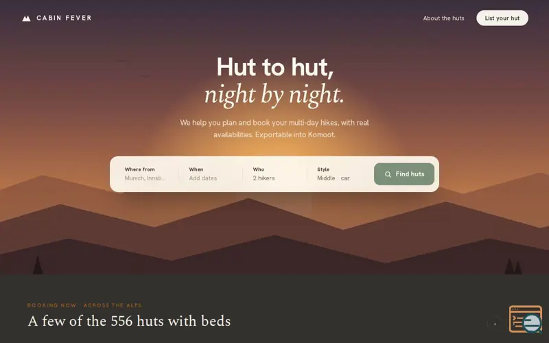 Screenshot of Getcabinfever
