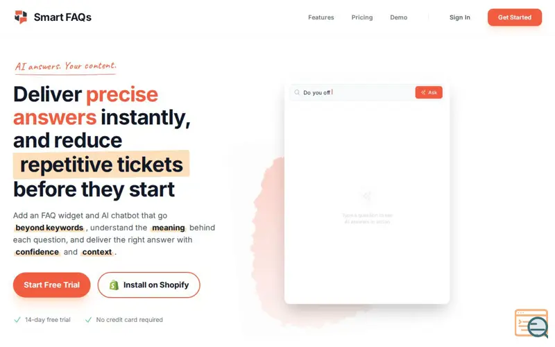 Screenshot of Smart FAQs