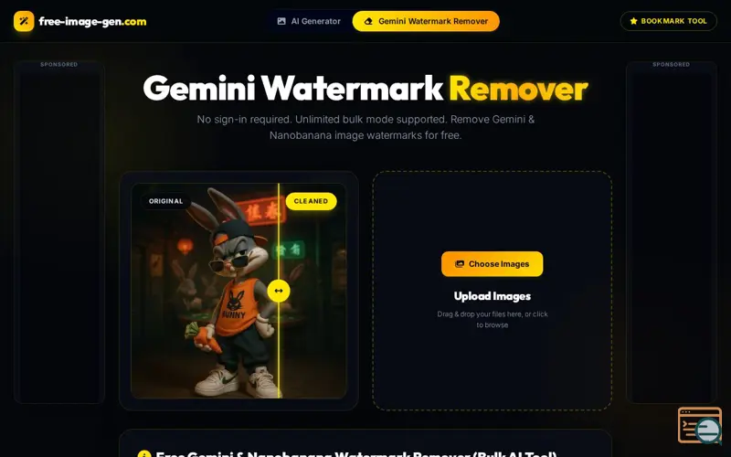 Screenshot of Gemini Watermark Remover