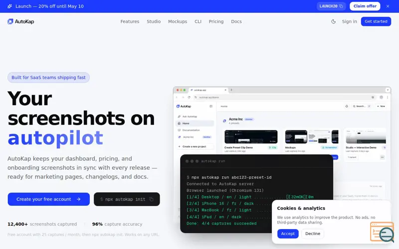 Screenshot of AutoKap, a launch using Infomaniak DNS