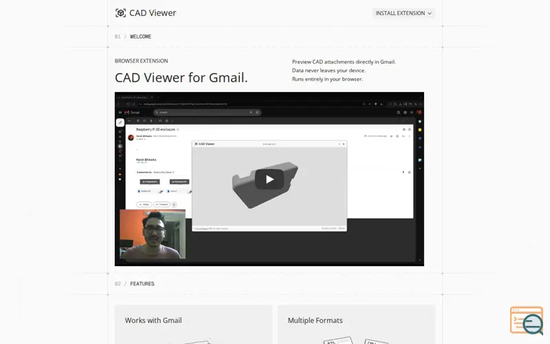 Screenshot of CAD Viewer, a launch using Microsoft Edge Add-ons