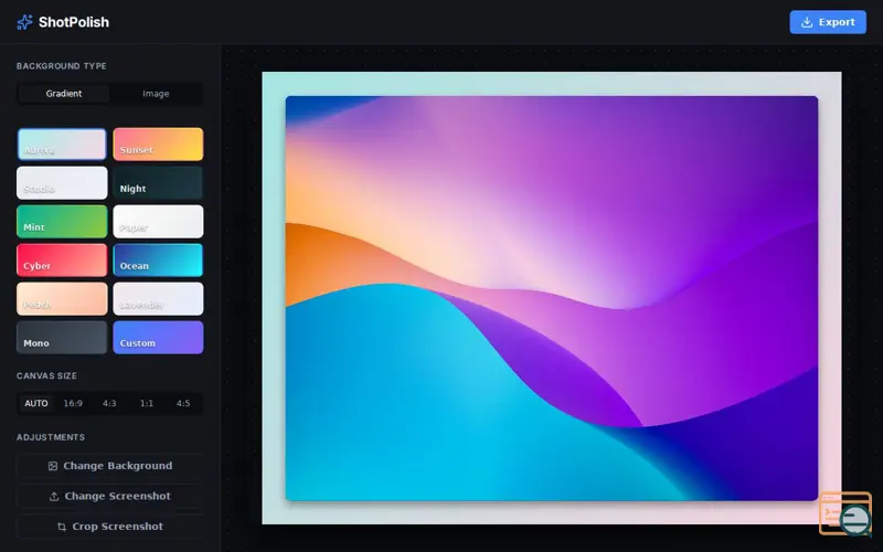 Screenshot of ShotPolish
