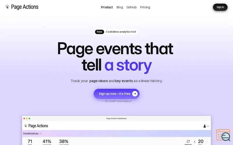 Screenshot of Page Actions