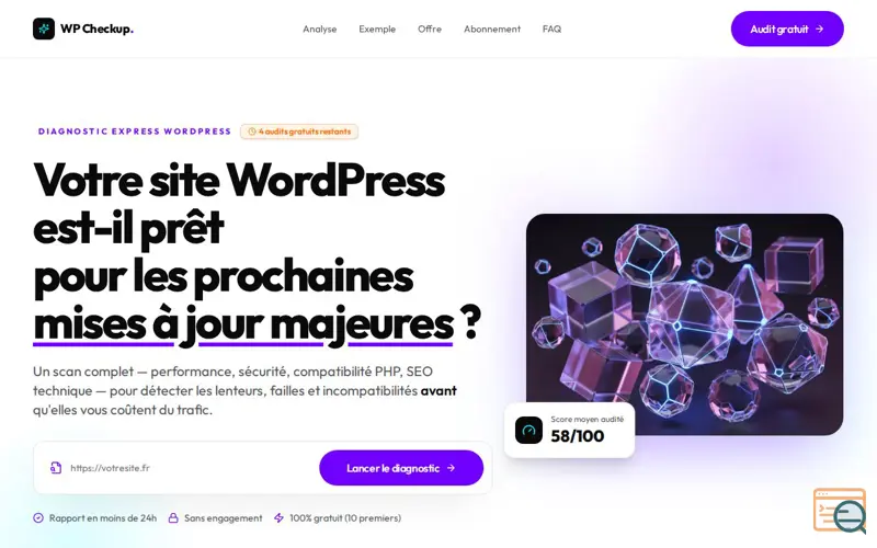 Screenshot of WP Checkup — Audit WordPress gratuit 