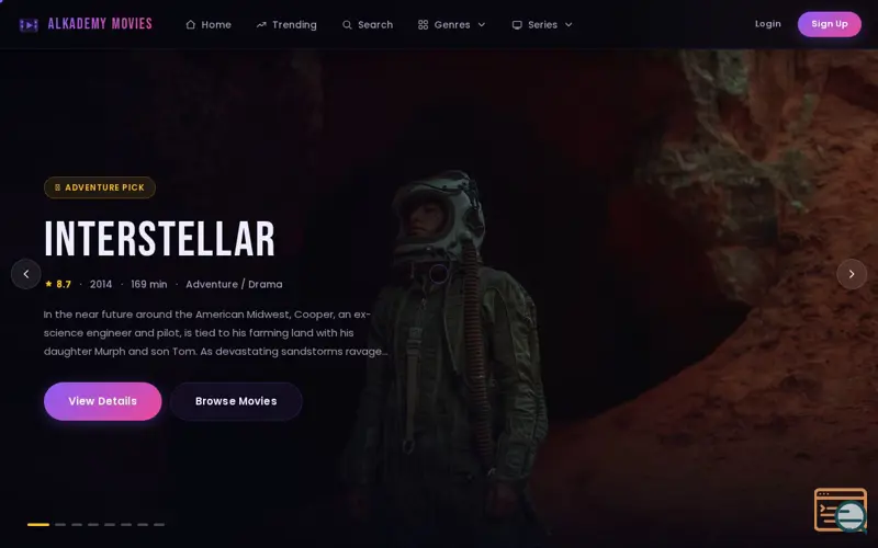Screenshot of Alkademy Movies — Movie Search