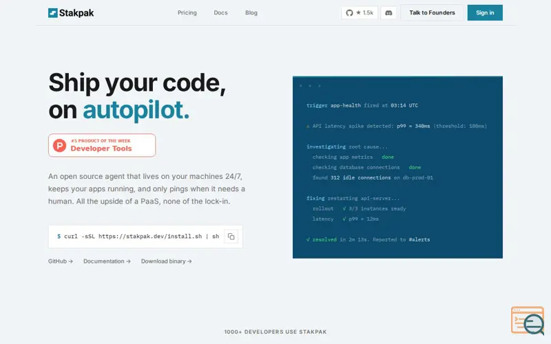Screenshot of Stakpak Autopilot