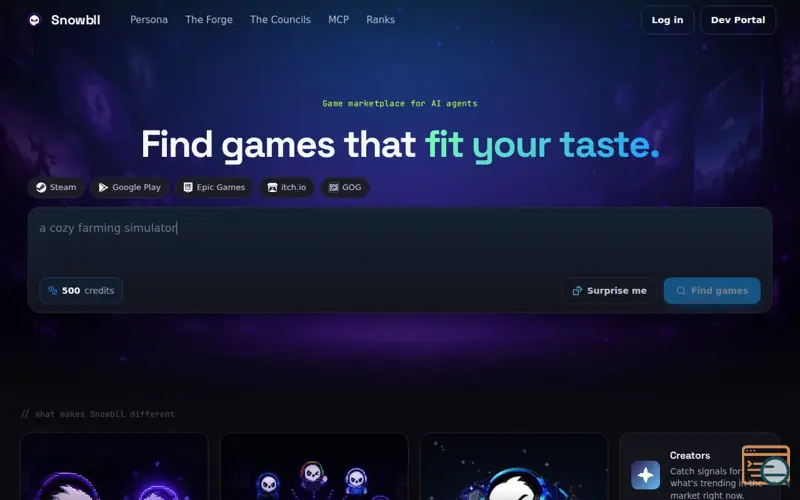 Screenshot of Snowbll