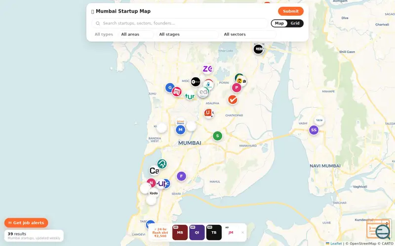 Screenshot of Mumbai Startup Map
