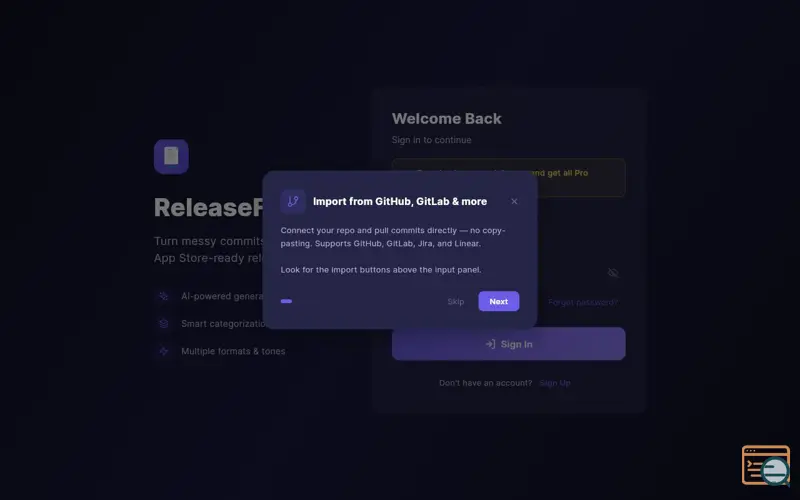 Screenshot of ReleaseFlow