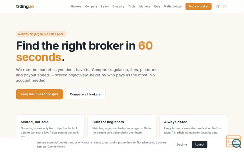 Screenshot of Trading.io