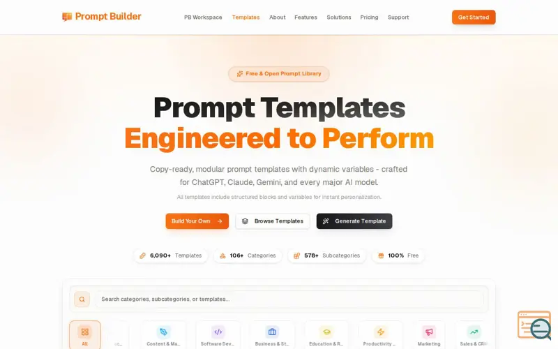 Screenshot of Prompt Builder