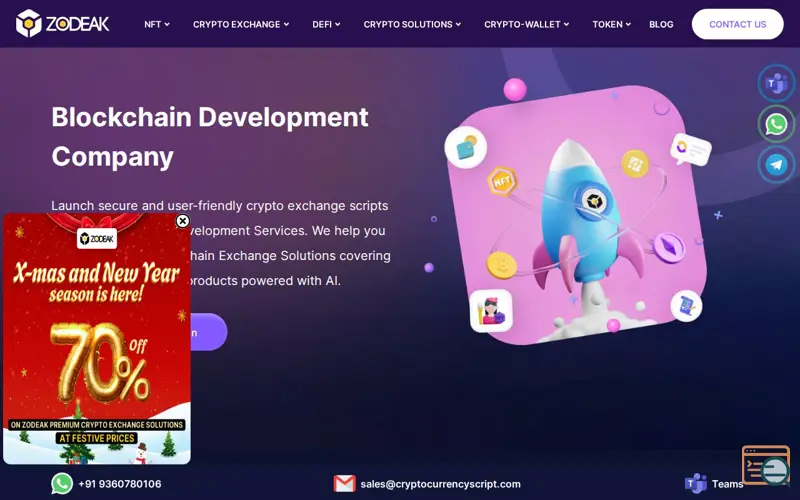 Screenshot of Blockchain Development Company- Zodeak