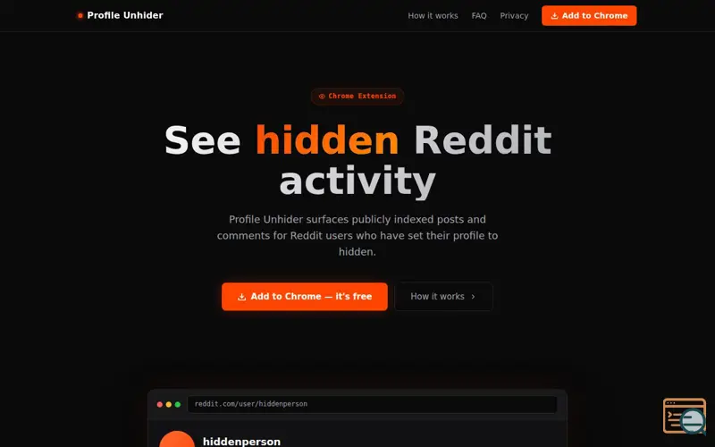 Screenshot of Profile Unhider 