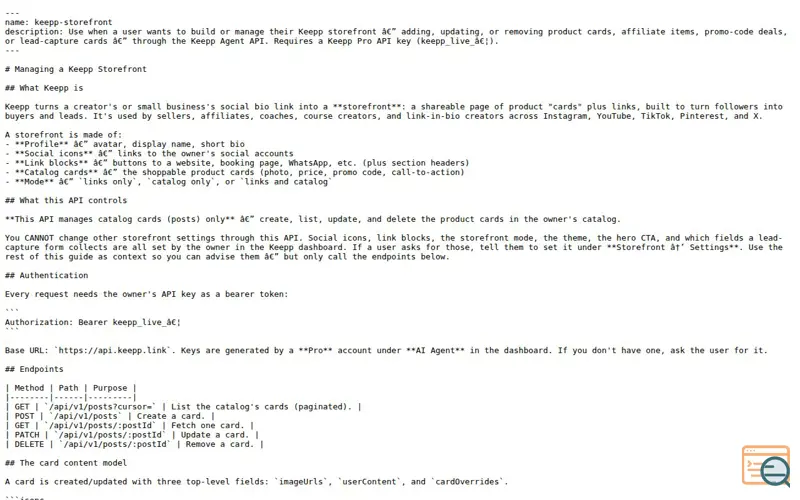 Screenshot of Keepp