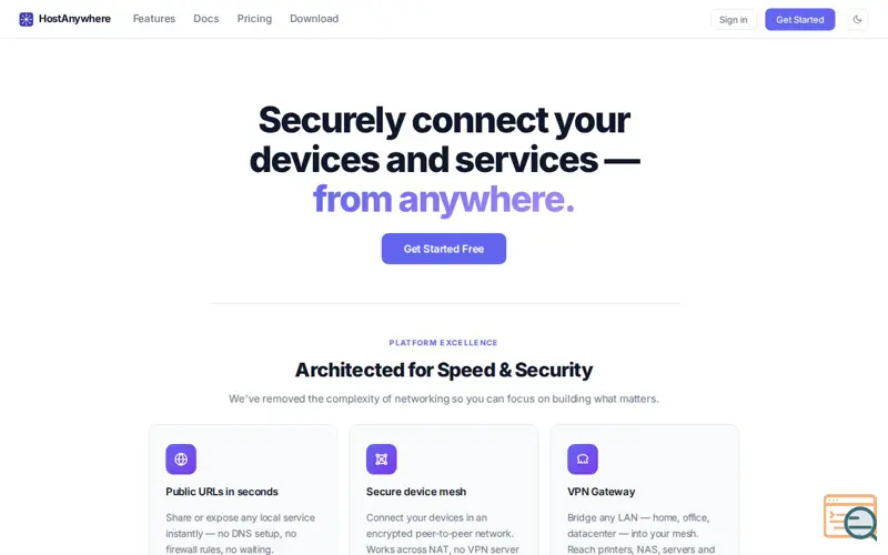 Screenshot of HostAnywhere