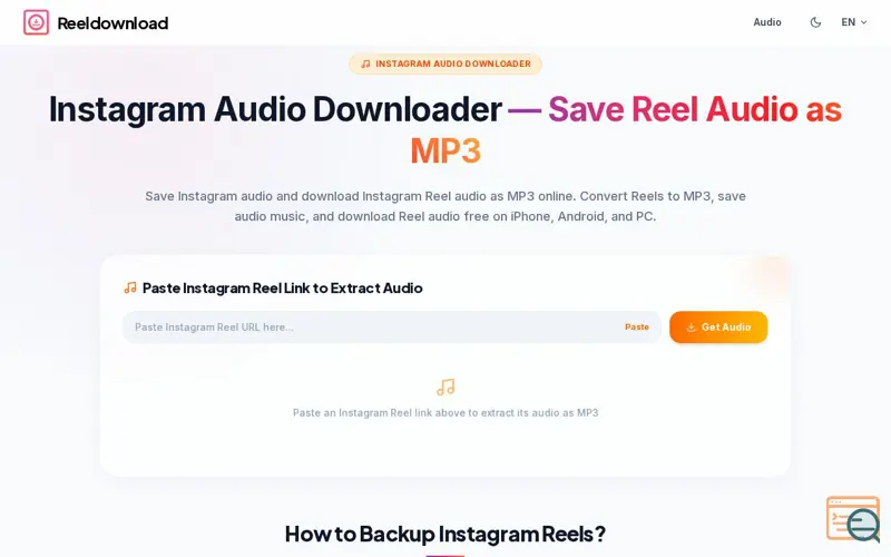 Screenshot of Reeldownload