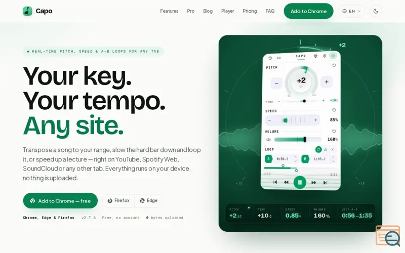 Screenshot of Capo, a launch using Paddle