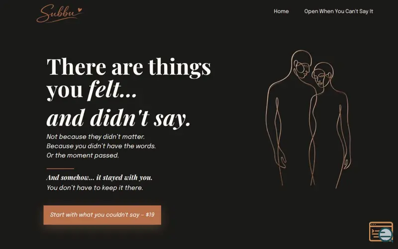 Screenshot of Open When You Can't Say It