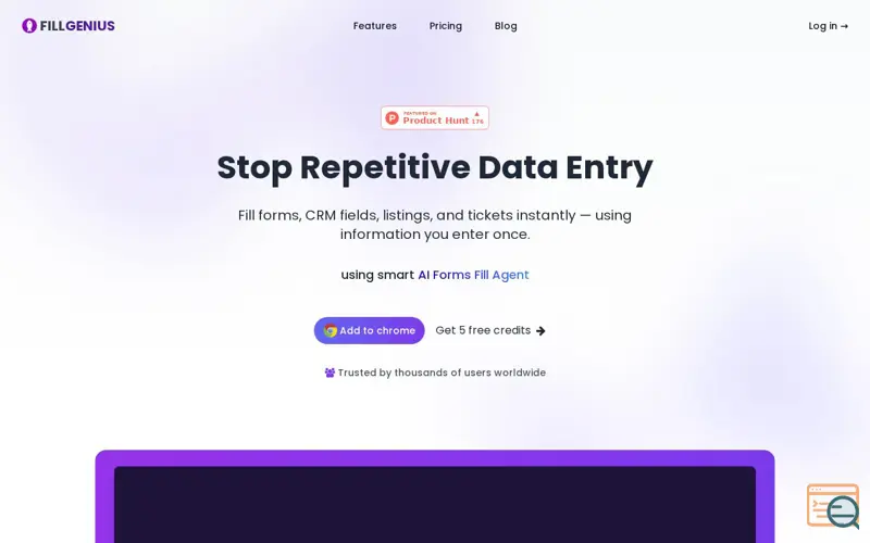 Screenshot of FillGenius