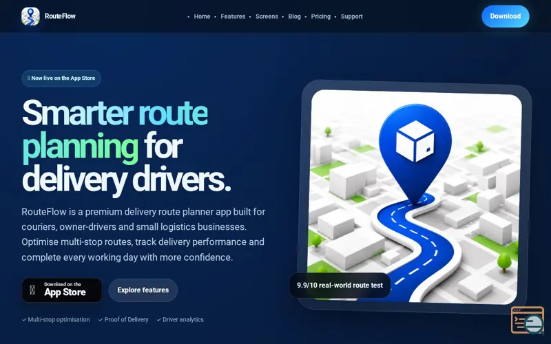 Screenshot of RouteFlow for iPhone