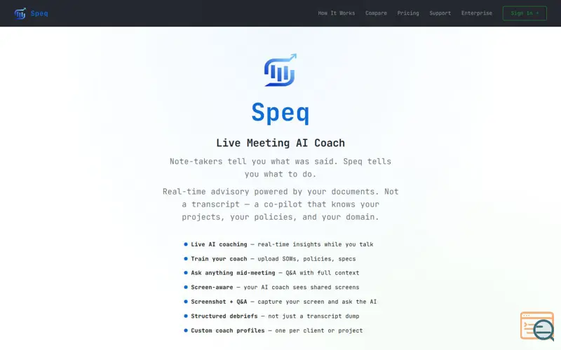 Screenshot of Speq