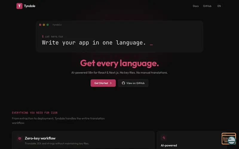 Screenshot of Tyndale