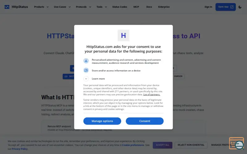 Screenshot of HTTPStatus MCP Server