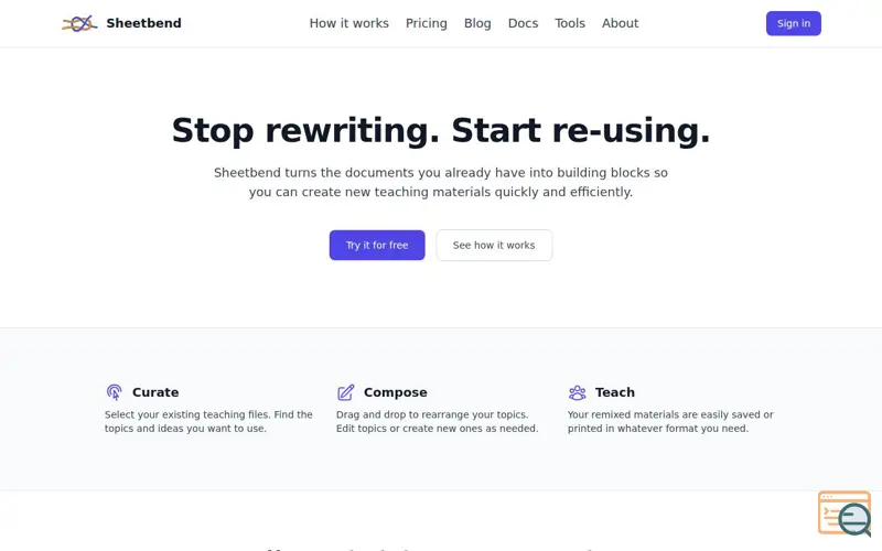 Screenshot of Sheetbend