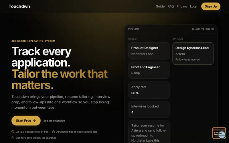 Screenshot of Touchdwn