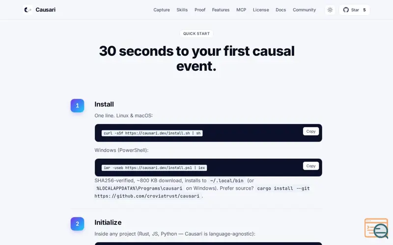 Screenshot of Causari
