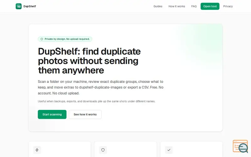 Screenshot of DupShelf