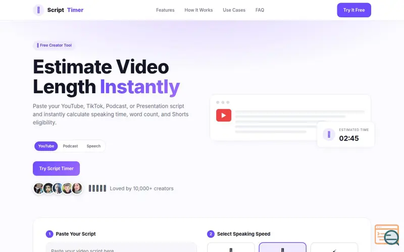 Screenshot of Script Timer