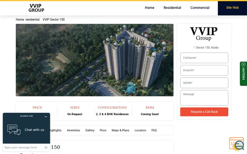 Screenshot of VVIP Sector 150 Noida