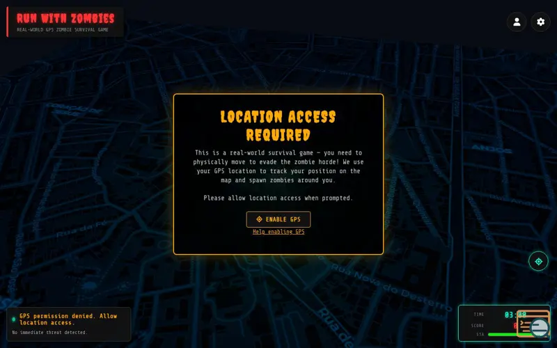 Screenshot of Run With Zombies